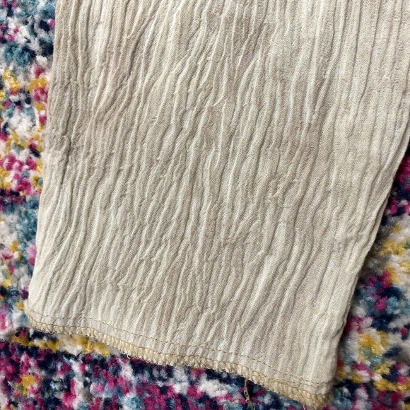 Vintage 80s On The Rocks Jumpsuit Lace Crinkle Wrinkle Tie Front - Picture 6 of 16